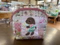GURI♡VERYパッチワークうさぎポーチ両フック（ピンク・茶色垂れ耳）