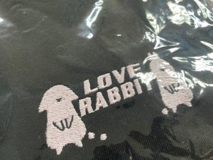 画像2: ウサロック：Tシャツ（黒・刺繍ワンポイント）Lサイズ＃２８５