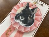 画像: Sora.mimiロゼット風キーホルダー(ピンク）Cブラックシルバー