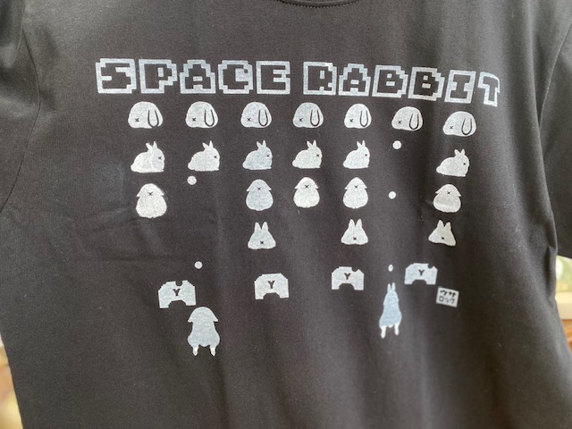 画像1: ウサロック：Tシャツ（SPACE RABBIT)黒